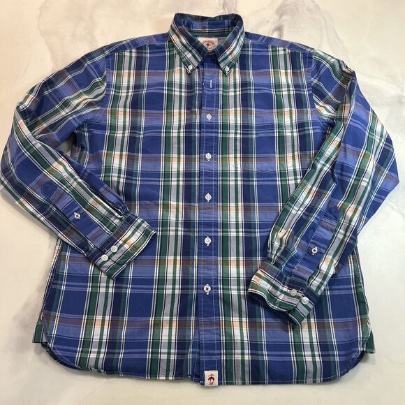 Brooks Brothers Other - Brooks Brothers‎ Red Fleece Shirt Mens Medium Blue Green Plaid Button Up Oxford